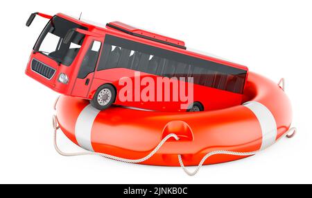 Bus with lifebelt, 3D rendering isolated on white background Stock Photo