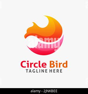 Bird logo design in circle concept Stock Vector