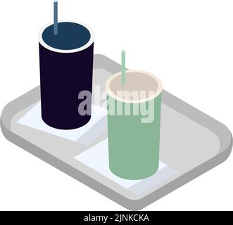 Coffee drink for two isometric Stock Vector
