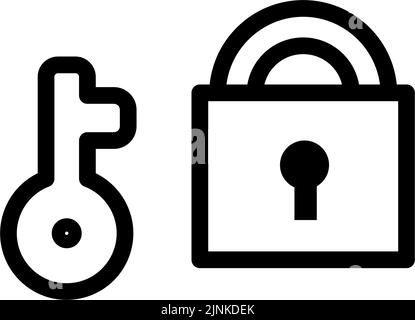 Simple security lock icon, white background Stock Vector