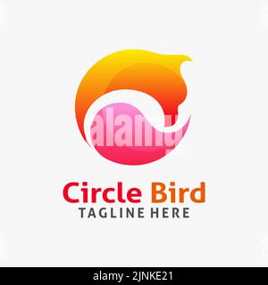 Bird logo design in circle concept Stock Vector