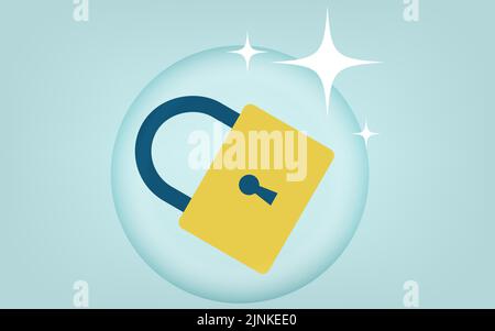 Image illustration of security that protects personal information from hacking Stock Vector