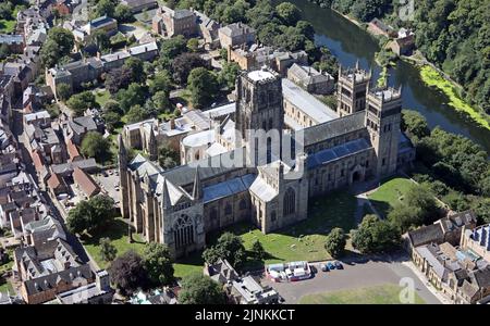 aerial view of Durham Cathedral, County Durham Stock Photo