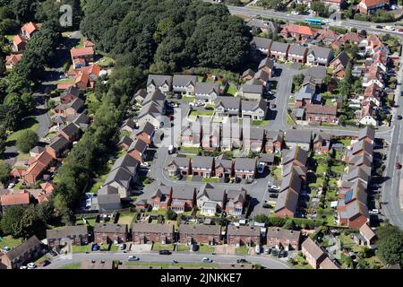aerial view of the High Carr Close housing estate in Durham city, County Durham Stock Photo
