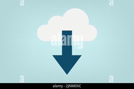 Image illustration of downloading data from the cloud Stock Vector