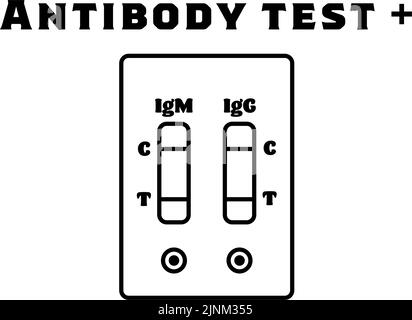 Illustration showing positive result by antibody test Stock Vector