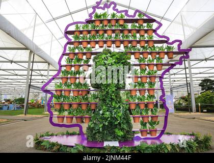 The Queen's Platinum Jubilee plant installation by Simon Lycett, Chelsea Flower Show 2022 Stock Photo