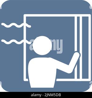 Vector Window Ventilation Window Ventilation Opening Ventilate Air Flow Airflow Black White ...