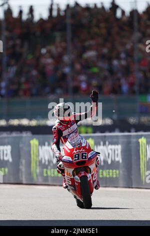 Motorcycle racer Jake Dixon, during the British MotoGP at Silverstone. He rides for GasGas Aspar Team in the 2022 Moto2 World Championship. Stock Photo