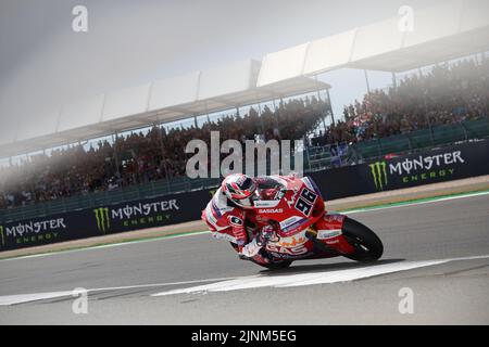 Motorcycle racer Jake Dixon, during the British MotoGP at Silverstone. He rides for GasGas Aspar Team in the 2022 Moto2 World Championship. Stock Photo