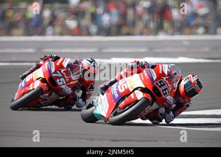 Motorcycle racer Jake Dixon, during the British MotoGP at Silverstone. He rides for GasGas Aspar Team in the 2022 Moto2 World Championship. Stock Photo