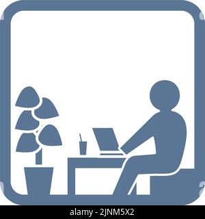 Recommend that you telework icon Stock Vector