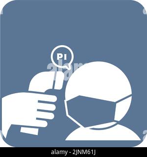 Illustration of measuring heat with forehead using infrared thermometer Stock Vector