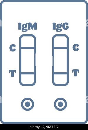 Illustration showing positive result by antibody test Stock Vector