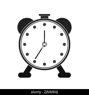 Clock alarm timer wake up grey icon - vector illustration Stock Vector