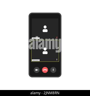 Online webinar on phone screen. Concept online call Stock Vector