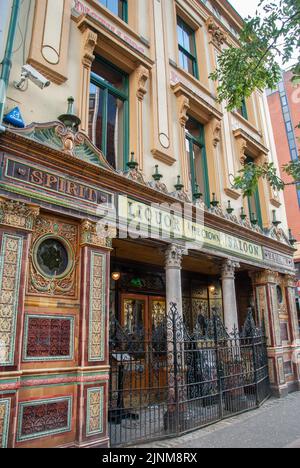 Belfast, UK – October, 30, 2019 –  The Crown Liquor Saloon, aka the Crown Bar or Victorian gin palace pub in Belfast Stock Photo