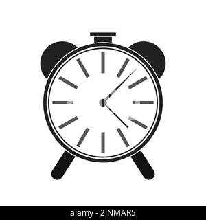 Clock alarm timer wake up grey icon - vector illustration Stock Vector