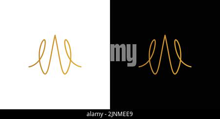 modern and unique handwritten letter W initials logo design Stock Vector