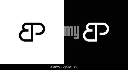 Modern and unique EP initials logo design Stock Vector