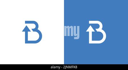 Logo design B combination of modern and unique icon up Stock Vector