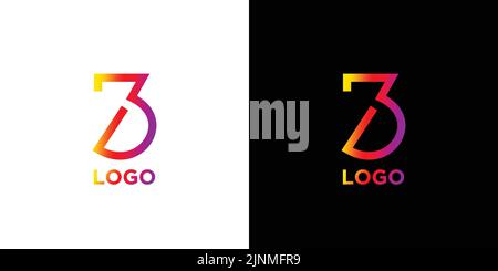 Modern and professional 3D letter initials logo design Stock Vector