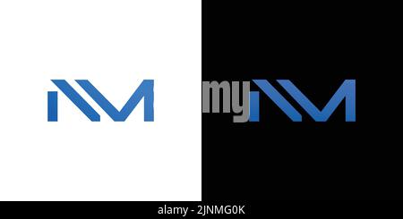 Modern and sophisticated NM initials logo design Stock Vector
