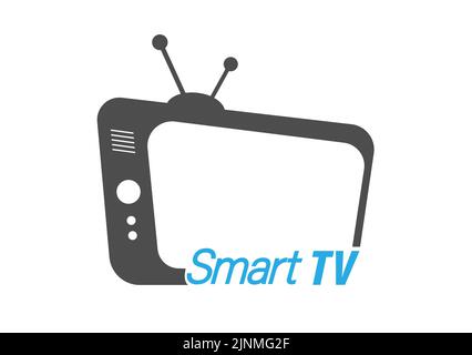 Smart TV. Template for a logo, sticker, logo or brand. Illustration for websites, applications and creative ideas. Flat style Stock Vector