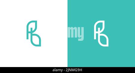Simple and natural PB initials logo design Stock Vector