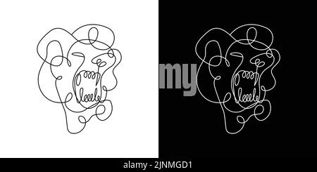 Unique and cool lion abstract illustration design 03 Stock Vector