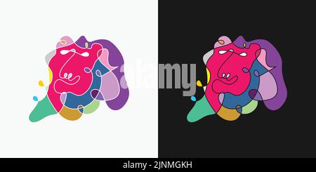 Unique and cool lion abstract illustration design 02 Stock Vector