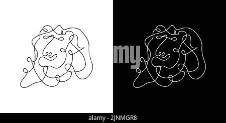 Unique and cool lion abstract illustration design 04 Stock Vector