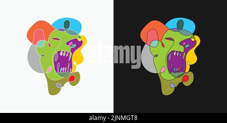 Unique and cool lion abstract illustration design Stock Vector