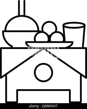 Black and white funeral icon, rice Stock Vector