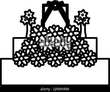 Black and white funeral icon, altar Stock Vector