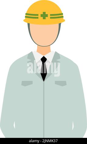 Construction site director pose set, male Stock Vector