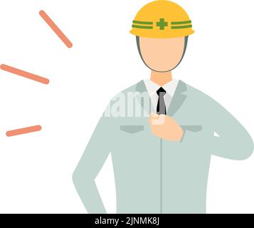 Construction site director pose set, male Stock Vector