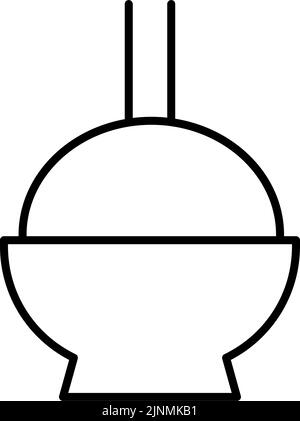 Black and white funeral icon, rice Stock Vector