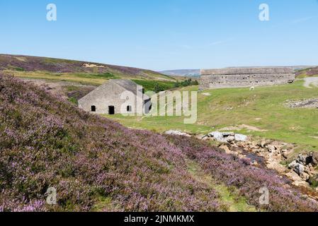 Grinton Smelt Mill remains in Swaledale Stock Photo