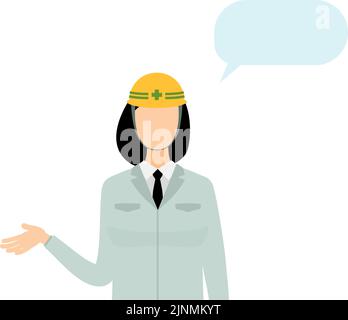 Construction site director pose set, female Stock Vector