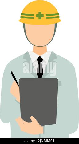 Construction site director pose set, male Stock Vector