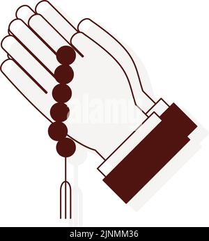 Thin line funeral icon, worship Stock Vector