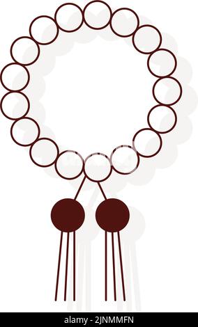 Thin line funeral icon, beads Stock Vector