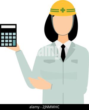 Construction site director pose set, female Stock Vector