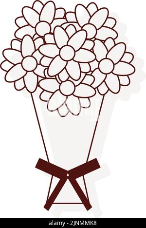 Thin line funeral icon, bouquet Stock Vector