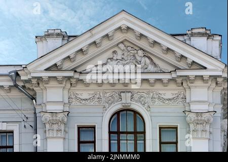 Ornate facade of an old building in Kyiv Ukraine Stock Photo