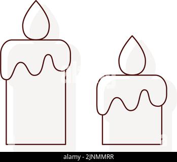 Thin line funeral icon, candle Stock Vector