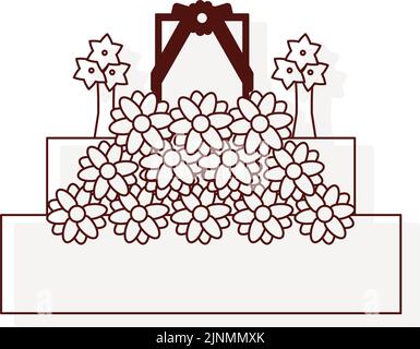 Thin line funeral icon, altar Stock Vector