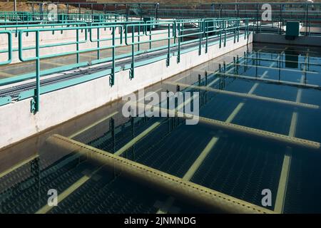 Tanks at a Water treatment plant in Arequipa, Peru Stock Photo