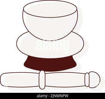 Thin line funeral icon, bell Stock Vector
